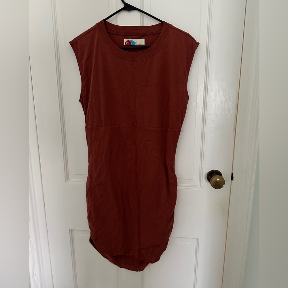 Free People Beach Jacinta Cotton Mini Dress in Maple Syrup M - Picture 4 of 8